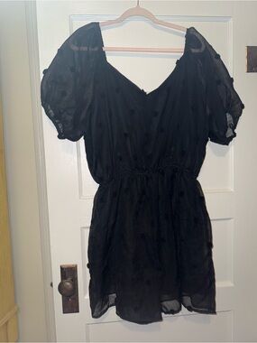 Chicsoul Black polka dot romper